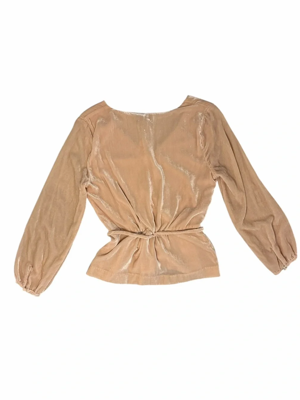 NWT J.Crew Drapey Velvet Faux-Wrap Peplum Top Blush Pink Size 4